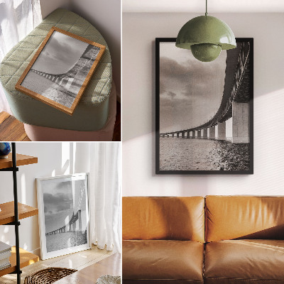 Impression sur toile Un pont monumental aux nuances de gris