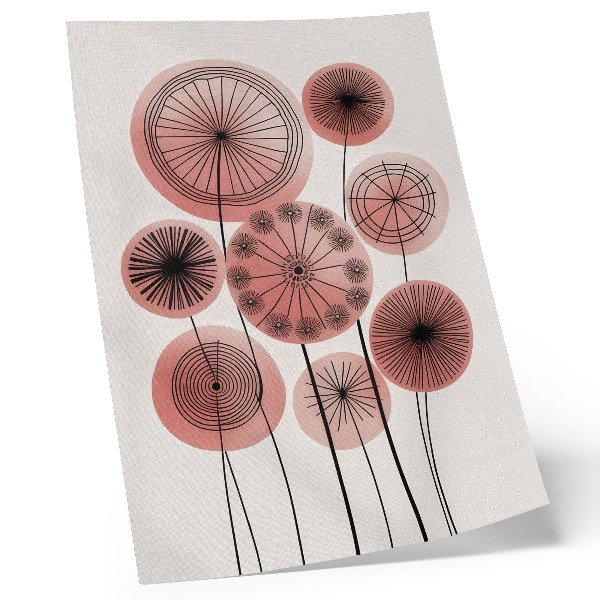 Affiche décorative Cercles géométriques roses et noirs minimaliste