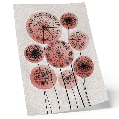 Affiche décorative Cercles géométriques roses et noirs minimaliste