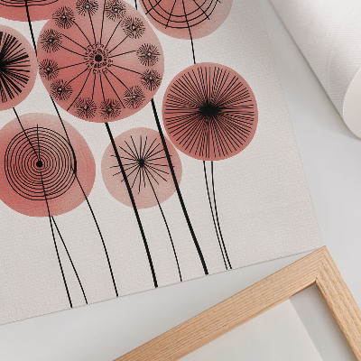 Affiche décorative Cercles géométriques roses et noirs minimaliste