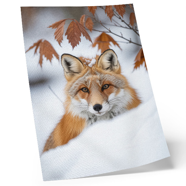 Décoration murale Renard dans un paysage hivernal, beauté naturelle et contraste