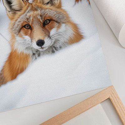 Décoration murale Renard dans un paysage hivernal, beauté naturelle et contraste