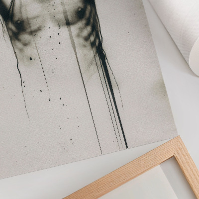 Impression sur toile Contraste dramatique entre le noir et le blanc et l'anxiété