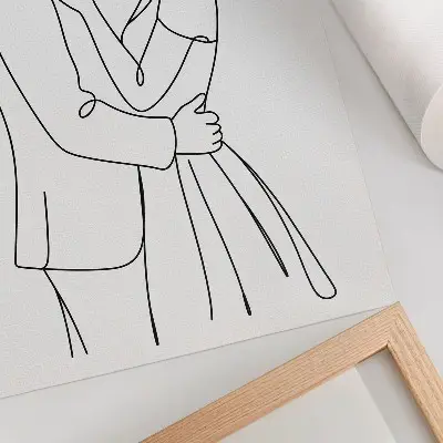 Impression sur toile silhouettes fines avec lignes parfaites aux détails minimalistes