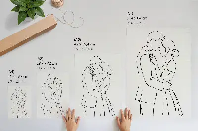 Impression sur toile silhouettes fines avec lignes parfaites aux détails minimalistes