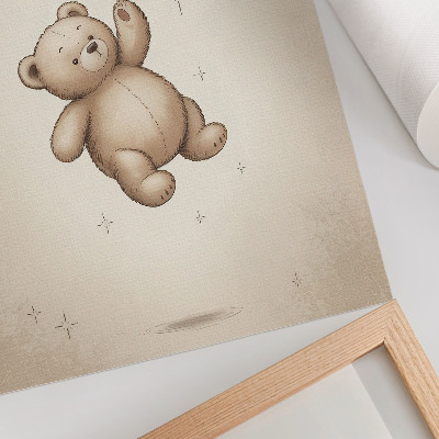 Décoration murale Un ours en peluche avec un ballon aux couleurs vives