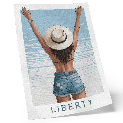 Décoration murale Une silhouette coiffée d'un chapeau se détachant sur le ciel de la liberté