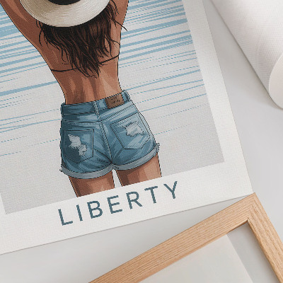 Décoration murale Une silhouette coiffée d'un chapeau se détachant sur le ciel de la liberté