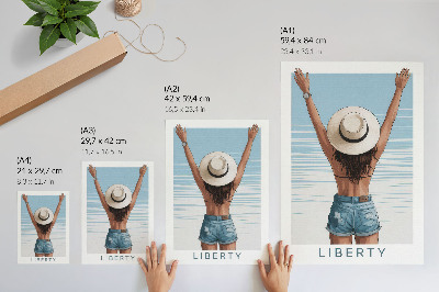 Décoration murale Une silhouette coiffée d'un chapeau se détachant sur le ciel de la liberté