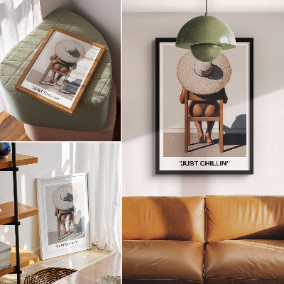 Impression sur toile Chapeau au design minimaliste pour une ambiance relaxante