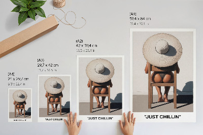 Impression sur toile Chapeau au design minimaliste pour une ambiance relaxante