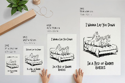 Affiche décorative animaux en texte humoristique illustré en noir et blanc