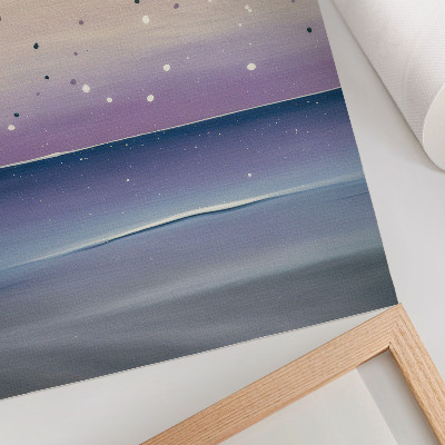 Impression sur toile Des gouttes de ciel violettes et bleu marine minimalistes