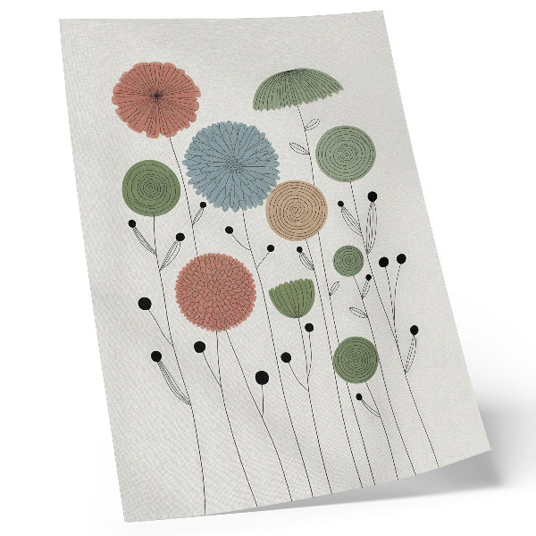 Affiche décorative Fleurs géométriques aux teintes pastel modernes