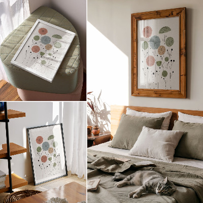 Affiche décorative Fleurs géométriques aux teintes pastel modernes