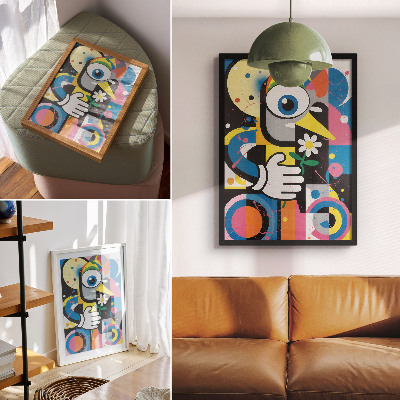 Impression sur toile Abstraction géométrique, couleurs vives, contrastes