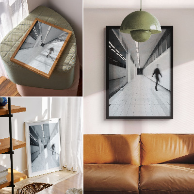 Affiche décorative Couloir moderne dans des tons blancs et gris