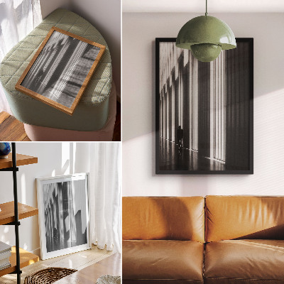 Décoration murale Lumière spatiale à motifs géométriques noirs et blancs