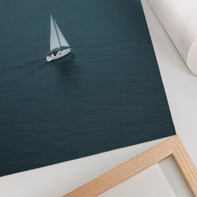 Affiche décorative Un yacht sur une mer calme, une composition minimaliste