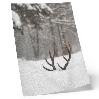 Décoration murale Paysage d'hiver avec des bois de cerf dans la neige