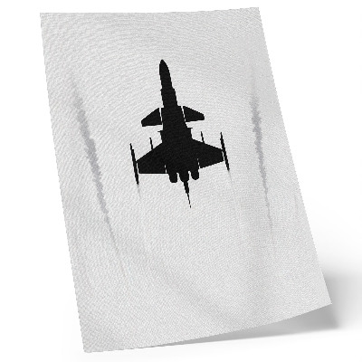Impression sur toile minimalisme de contraste d'un avion noir sur fond blanc