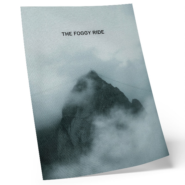 Impression sur toile Ambiance mystique monochrome de montagne, paix