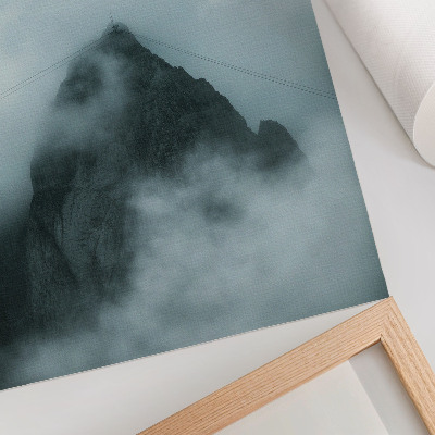 Impression sur toile Ambiance mystique monochrome de montagne, paix