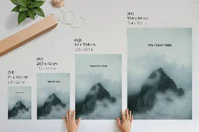 Impression sur toile ambiance de montagne mystique monochrome pour une atmosphère paisible