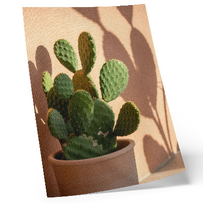 Décoration murale Cactus en pot, ombres, couleurs délicates, apaisant