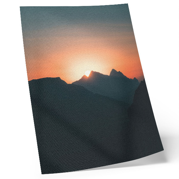 Affiche décorative Montagnes coucher de soleil magie paix