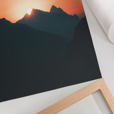 Affiche décorative Montagnes coucher de soleil magie paix