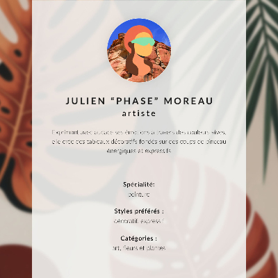 Affiche décorative Feuilles tropicales, couleurs vives, modernité