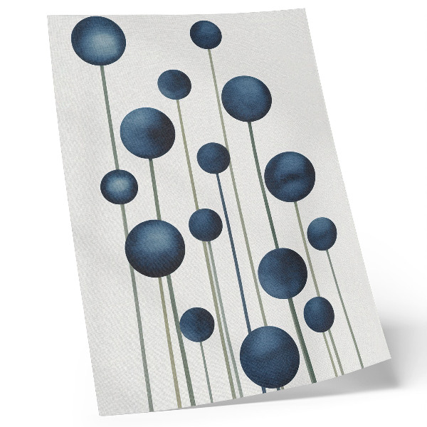 Affiche décorative Cercles bleus sur des lignes verticales