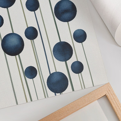 Affiche décorative Cercles bleus sur des lignes verticales