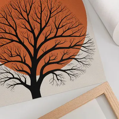 Impression sur toile arbre minimaliste à composition harmonieuse et fort contraste
