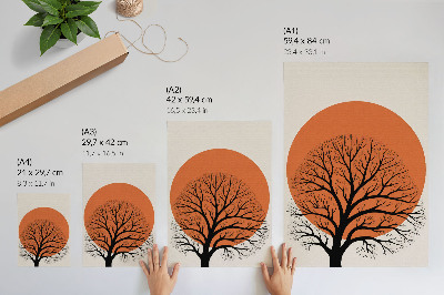 Impression sur toile Arbre minimaliste, composition harmonieuse à fort contraste