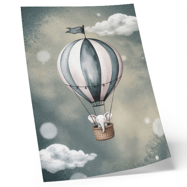 Impression sur toile Ballon orné de nuages ​​aux délicates nuances de gris