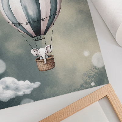 Impression sur toile Ballon orné de nuages ​​aux délicates nuances de gris