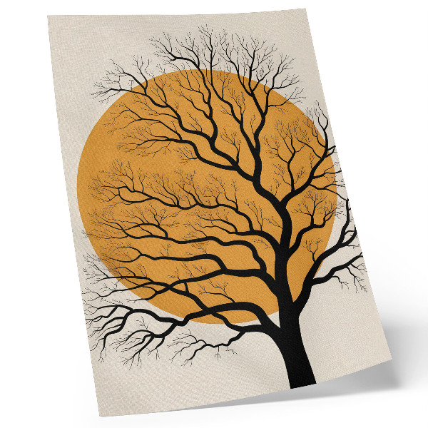 Impression sur toile Un arbre minimaliste sur fond orange