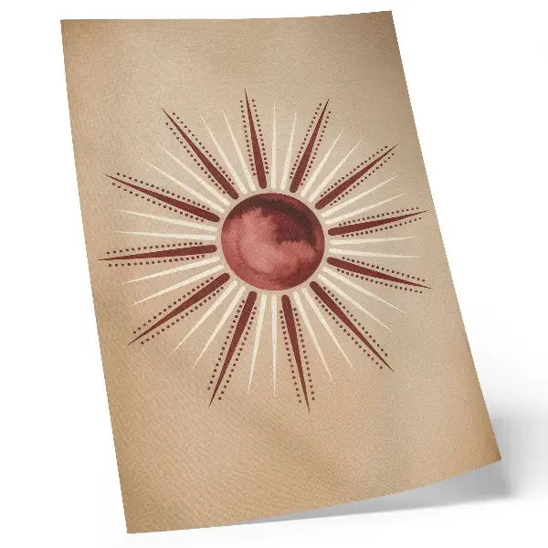 Impression sur toile motif style bohème avec soleil radieux et tons chauds