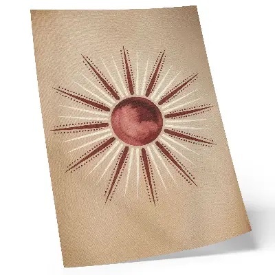 Impression sur toile motif style bohème avec soleil radieux et tons chauds