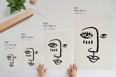 Décoration murale lignes faciales abstraites au style minimaliste moderne