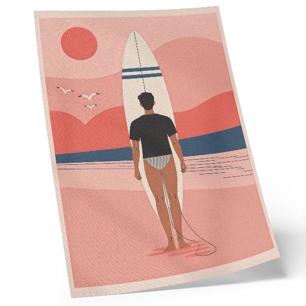 Impression sur toile planche de surf, plage, mer, calme, détente