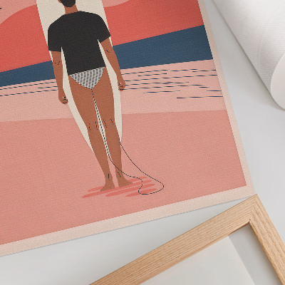 Impression sur toile planche de surf, plage, mer, calme, détente
