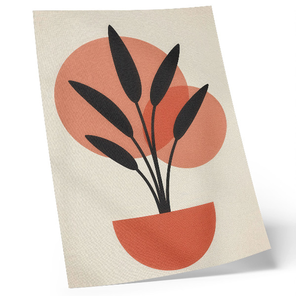 Décoration murale Feuilles géométriques abstraites sur fond beige
