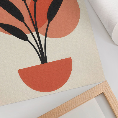 Décoration murale Feuilles géométriques abstraites sur fond beige