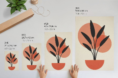 Décoration murale Feuilles géométriques abstraites sur fond beige