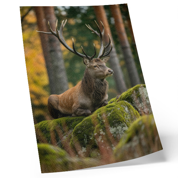 Affiche décorative Un cerf majestueux dans un cadre forestier