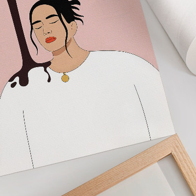 Impression sur toile Une silhouette minimaliste sous un ruisseau sombre