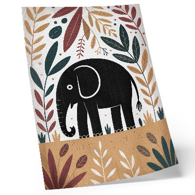 Affiche décorative Éléphant parmi les feuilles, élégance de la nature, simplicité